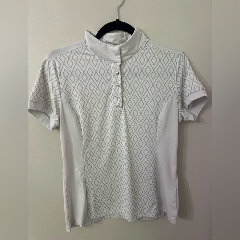 HKM Horse Back Riding Shirt Pearl Buttons T Shirt Size M